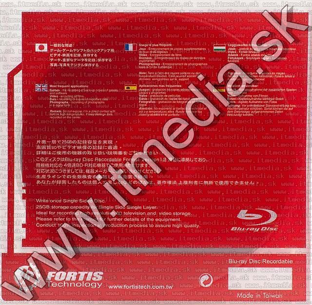 Image of Fortis BluRay BD-R 4x (1 layer 25 GB) 10-FileCase (IT5135)