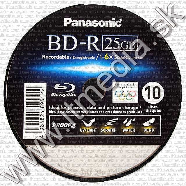 Image of Panasonic BD-R 6x (25GB) BluRay 10cake *Print* (JAPAN) REPACK info! (IT7919)