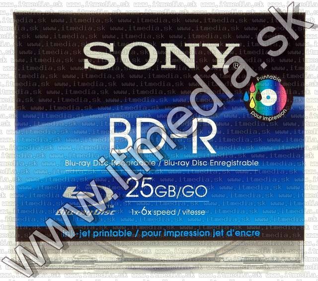 Image of SONY BluRay BD-R 6x *Printable* (1 layer) normaljc 25GB (IT4571)