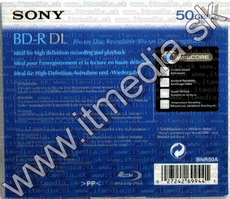 Image of SONY BluRay BD-R 2x (2 layer) normaljc 50GB (IT3734)