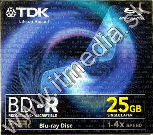 Image of TDK BluRay BD-R 4x (1 layer 25 GB) normaljc (IT3835)