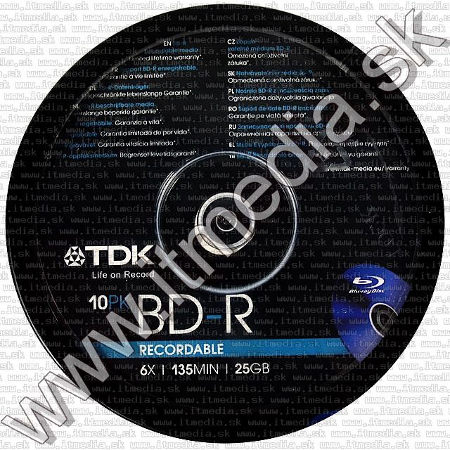 Image of TDK BluRay BD-R 6x (25GB) 10cake (IT8772)