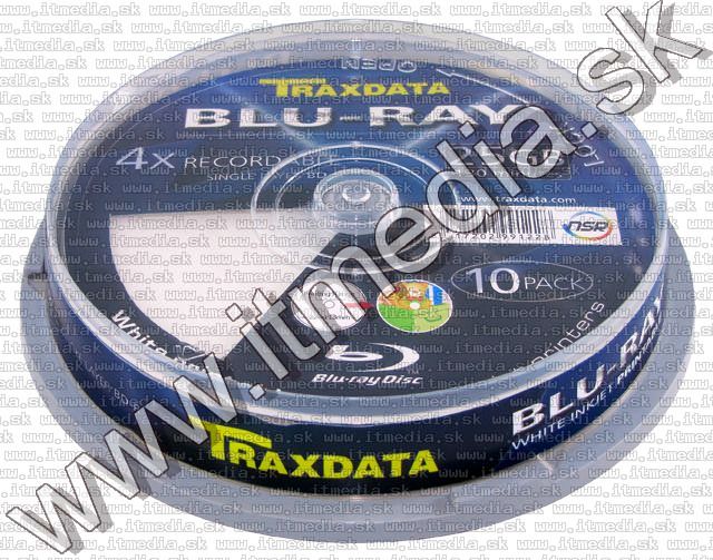 Traxdata BluRay BD-R 4x (25GB) *Nyomtatható* 10-es henger (IT5606) Image of Traxdata BluRay BD-R 4x (25GB) *Nyomtatható* 10-es henger (IT5606)