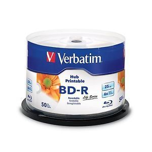 Image of Verbatim BluRay BD-R 6x Printable (25GB) 50cake 98191 HTL Taiwan (IT13442)