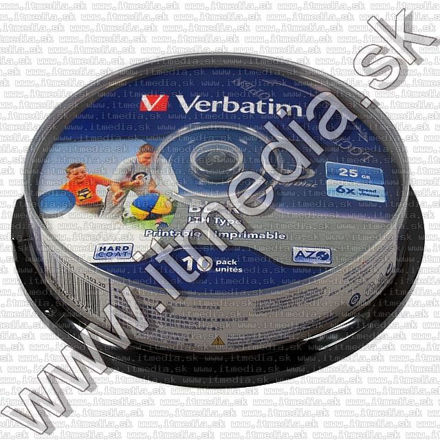 Image of Verbatim BluRay BD-R 6x (25GB) 10cake Fullprint LTH (43751) (IT7878)