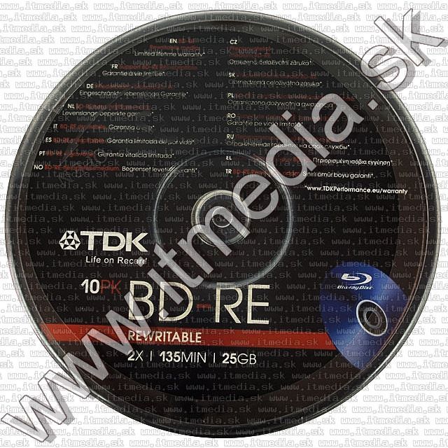 Image of TDK BD-RE 2x (RW) (25GB) BluRay 10cake (IT8774)