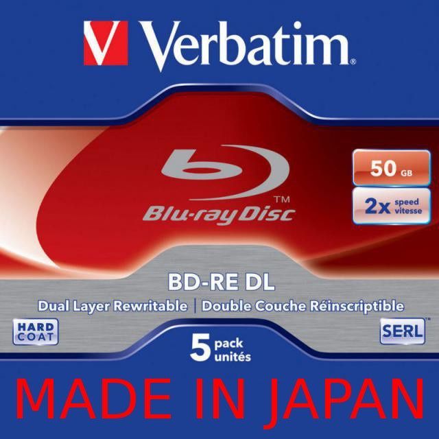 Verbatim BD-RE 2x Rewritable (50GB) BluRay Normaljc (43760) (JAPAN) (IT12400) Image of Verbatim BD-RE 2x Rewritable (50GB) BluRay Normaljc (43760) (JAPAN) (IT12400)