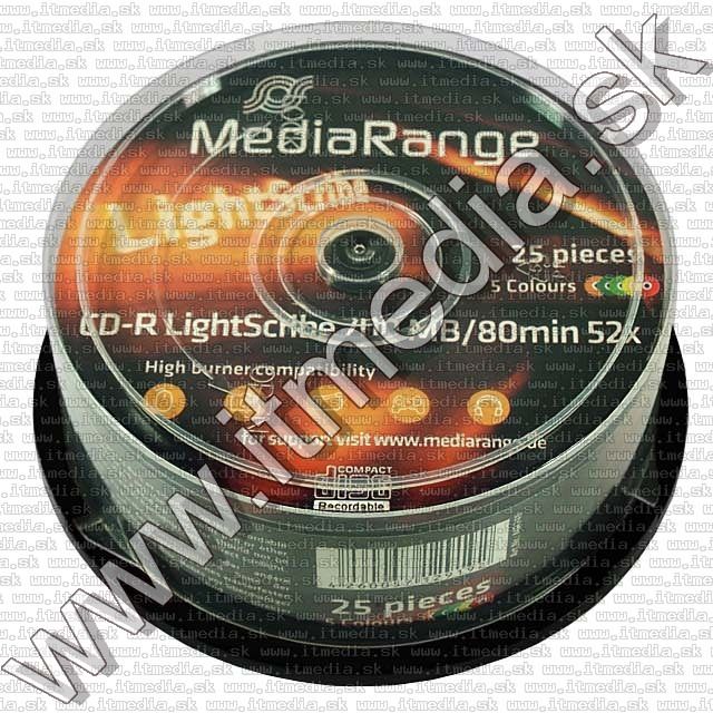 Image of MediaRange CD-R 52x 25cake **COLOR LIGHTSCRIBE** (IT7804)