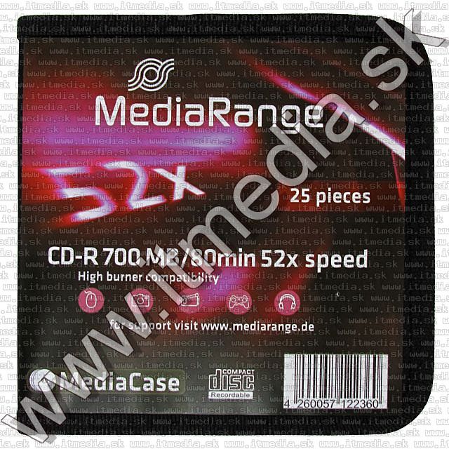 Image of Mediarange CD-R 52x 25cw MediaCase 700MB (IT7020)