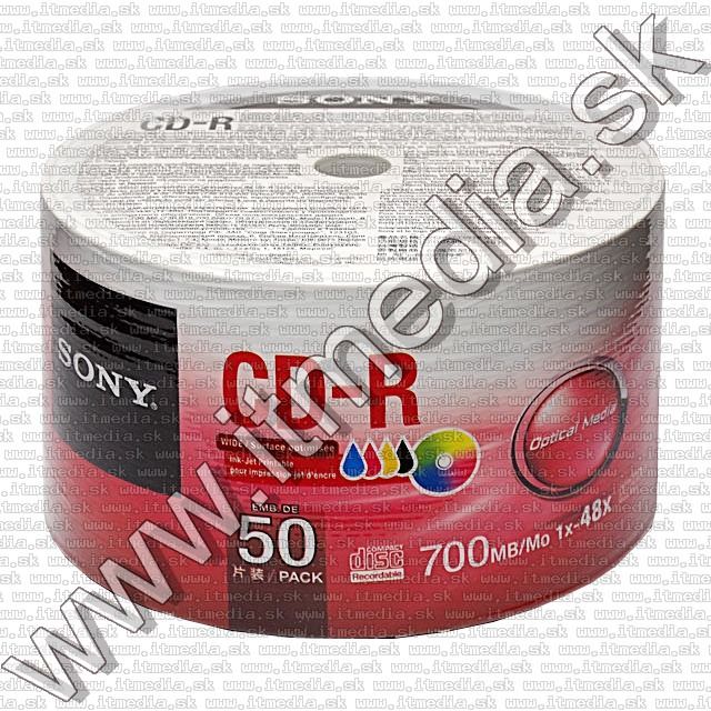 Image of Sony CD-R 52x 50cw  *Nyomtatható* (IT9272)