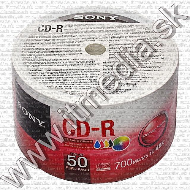 Image of Sony CD-R 52x 50cw  *Nyomtatható* (IT9272)