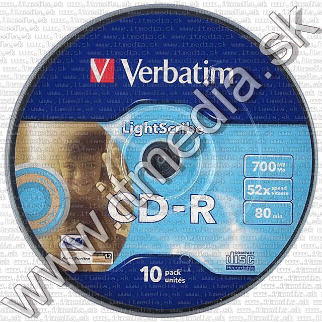 Image of Verbatim CD-R 52x **LIGHTSCRIBE** 10cake (43441) (IT5624)