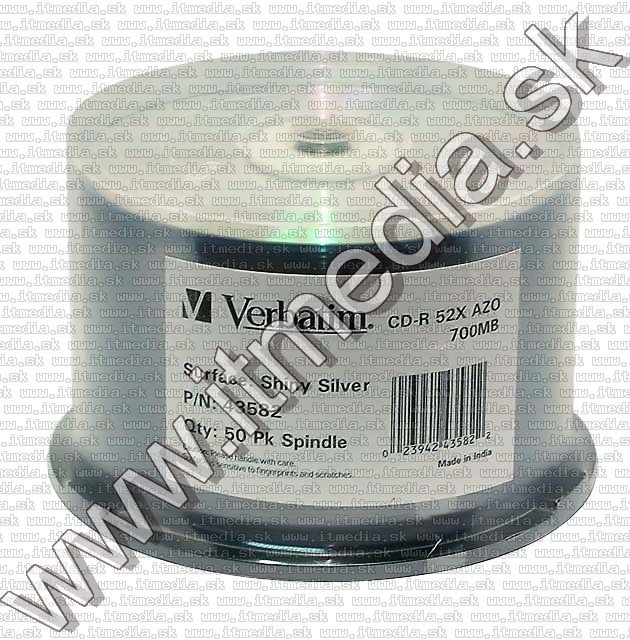 Image of Verbatim CD-R 52x 50cake **SHINY SILVER TOP** (43582) (IT4635)