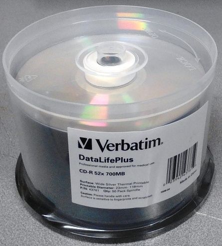 Image of Verbatim CD-R PRO ***Thermal Print Silver*** 52x 50cake (43781) (IT12677)