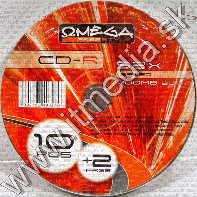 Image of Omega Freestyle CD-R 52x 10+2cw (IT3800)