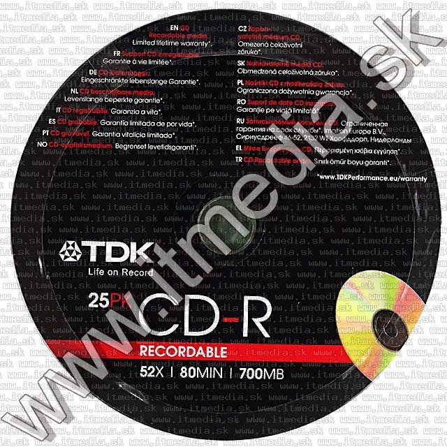 Image of TDK CD-R 52x +++25cw+++ (IT7422)