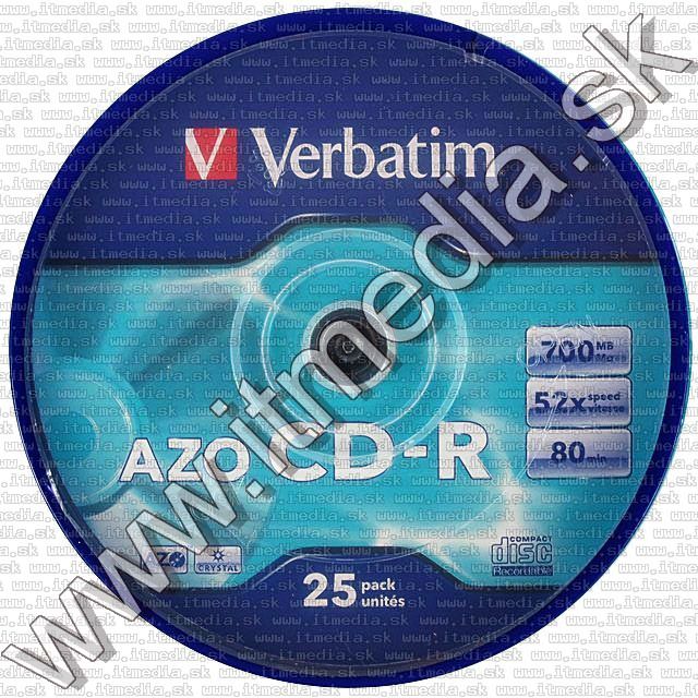 Image of Verbatim CD-R 52x 25cake AZO CRYSTAL (43352) (IT6051)