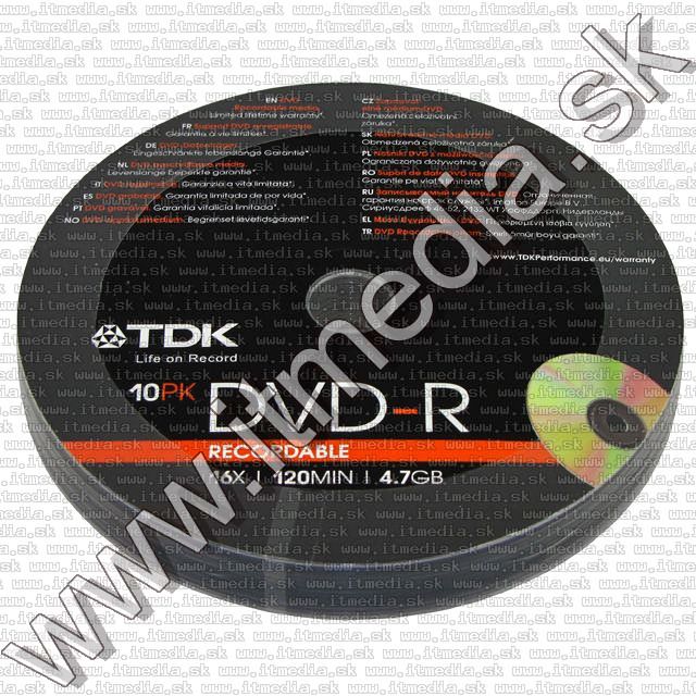 Image of TDK DVD-R 16x ***10cw*** (IT7248)