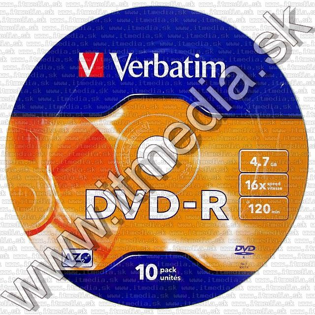 Image of Verbatim DVD-R 16x **10cw**  (43729) Taiwan (IT7275)