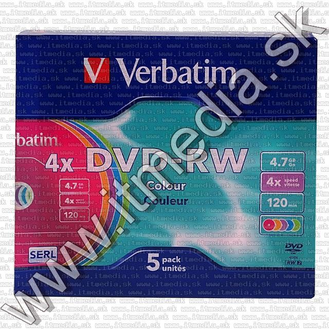 Image of Verbatim DVD-RW 4x *COLOR* SlimJC (43563) (IT7675)
