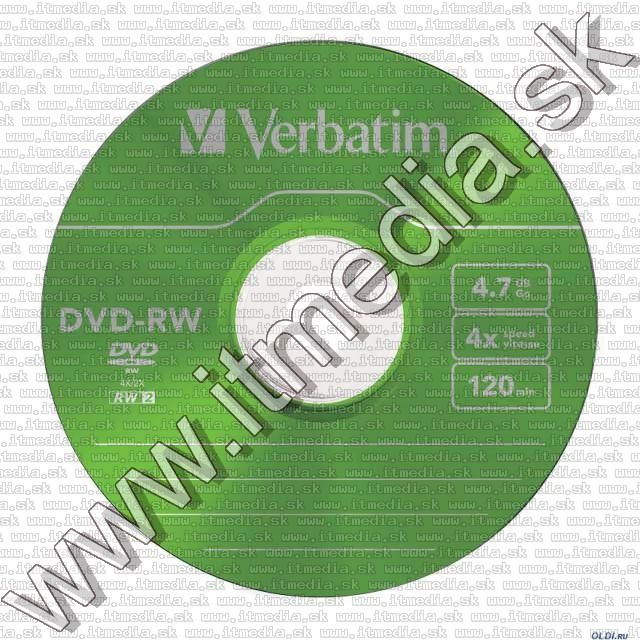 Image of Verbatim DVD-RW 4x *COLOR* SlimJC (43563) (IT7675)