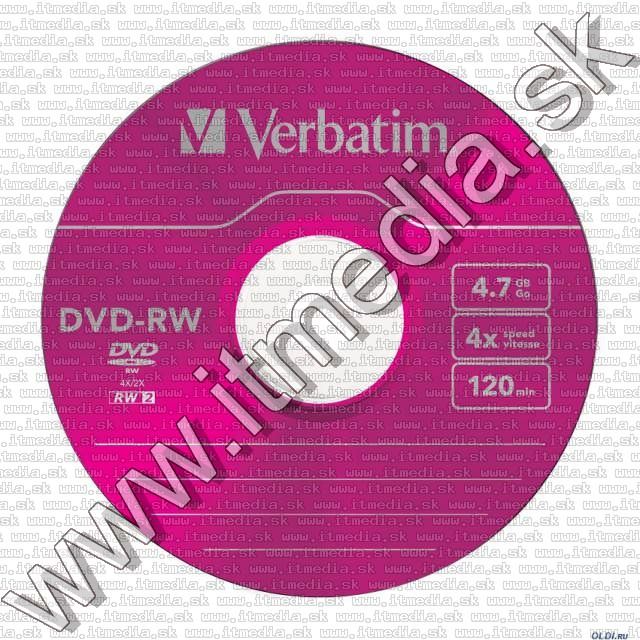 Image of Verbatim DVD-RW 4x *COLOR* SlimJC (43563) (IT7675)