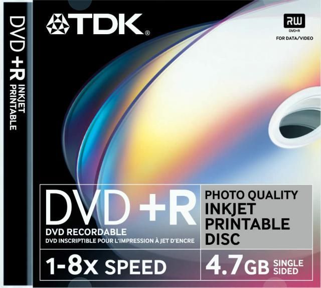 Image of TDK DVD+R 8x **Photo PRINTABLE** NormalJC (IT3739)
