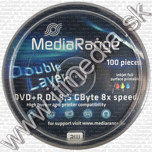 Image of MediaRange DVD+R Double Layer 8x Fullprint 100cake (IT6963)