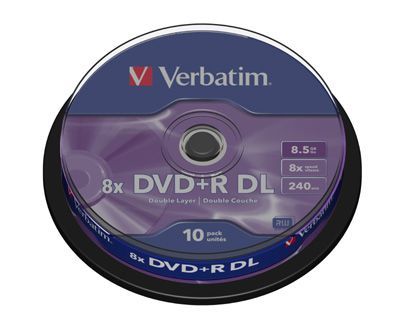 Image of Verbatim DVD+R Double Layer 8x 10cake (43666) Singapore (IT4846)
