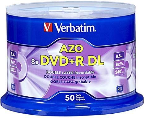 Image of Verbatim DVD+R Double Layer 8x 50cake AZO (97000) Taiwan (IT14400)