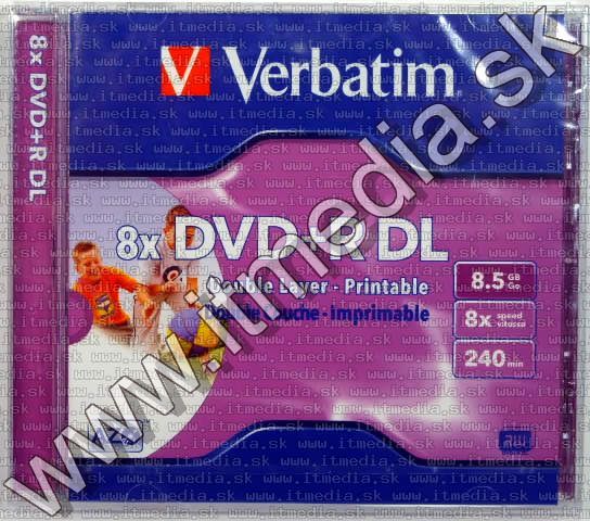 Image of Verbatim DVD+R Double Layer 8x NormalJC **Fullprint** (IT5649)