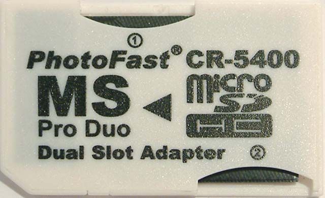 Image of PhotoFast CR-5400 Dual microSD to MS Pro Duo adapter *bulk* (IT4300)