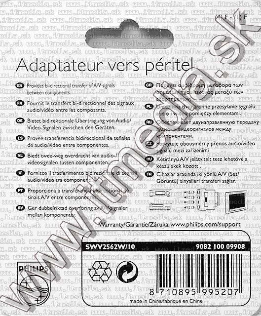 Image of Philips SCART adapter, S-video, 3xRCA *Plastic* (IT5237)