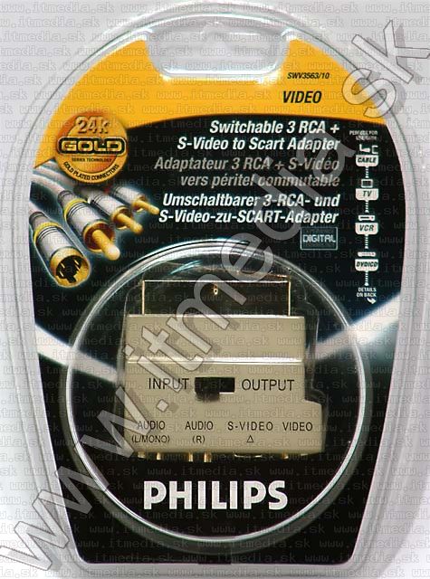 Image of Philips SCART adapter, S-video, 3xRCA *Metal* (IT5235)