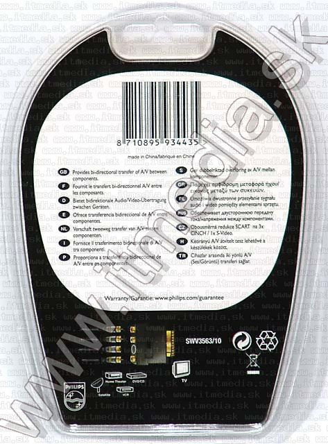 Image of Philips SCART adapter, S-video, 3xRCA *Metal* (IT5235)