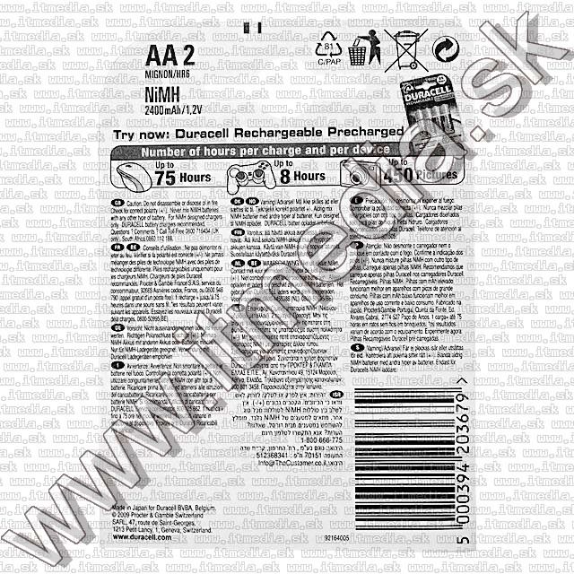 Image of Duracell akku R06 2x 2400 mAh AA (IT6796)