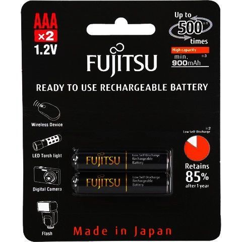Image of Fujitsu Black (Eneloop pro) akku HR03 2x900 mAh AAA *Blister* *Ready2Use* (IT11821)