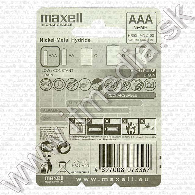 Image of Maxell Ni-Mh akku R03 2x 900 mAh AAA (IT7723)