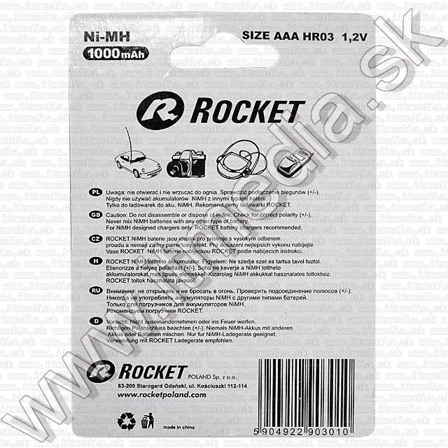 Image of Rocket akku HR03 4x 1000 mAh AAA (IT8175)