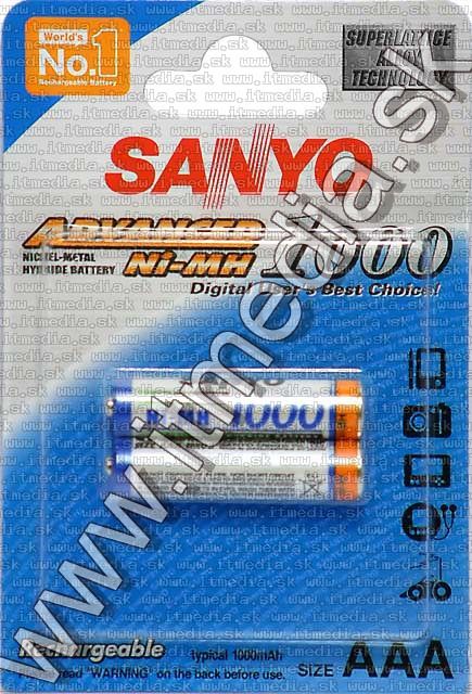 Image of SANYO Ni-Mh akku HR03 2x1000 mAh AAA *standard* (IT4974)