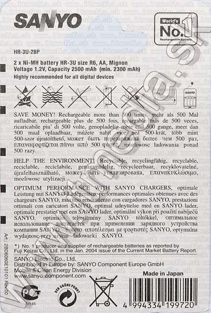 Image of SANYO Ni-Mh akku HR06 2x2500 mAh AA *standard* (IT5142)