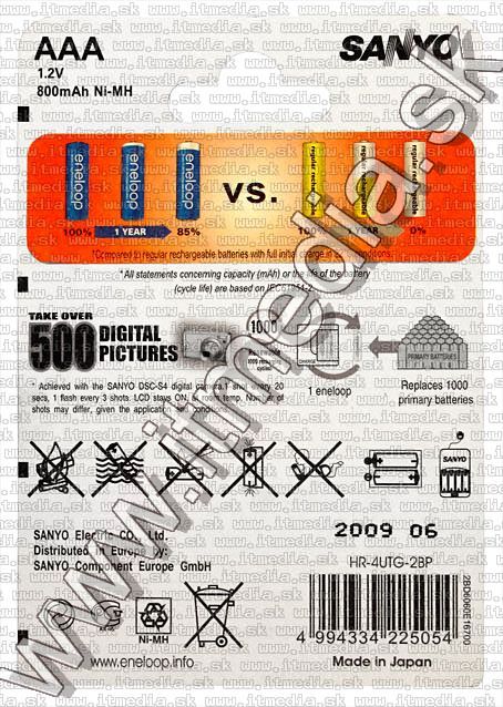 Image of SANYO Eneloop akku HR03 2x750 mAh AAA *Ready2Use* (IT5421)