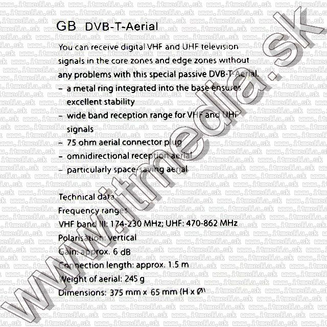 Image of W6 Universal DVB-T Antenna *Magnetic* (IT5789)