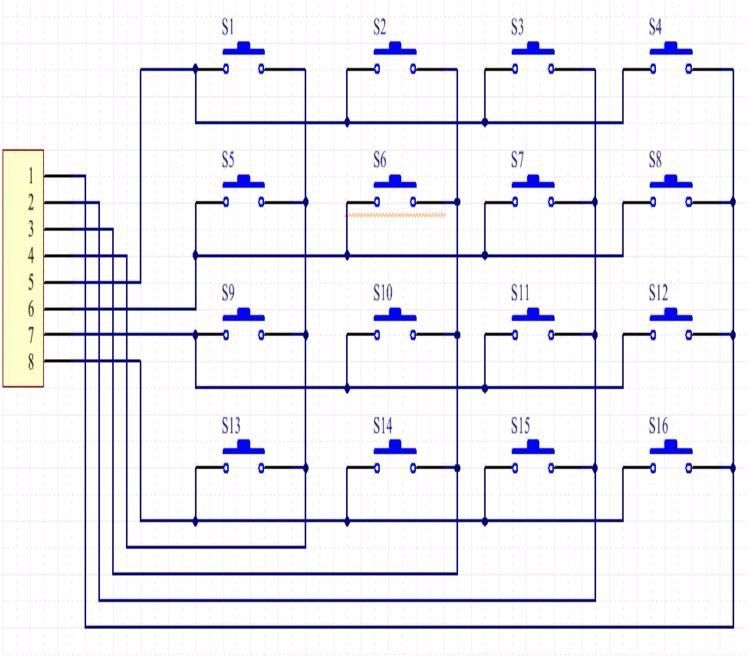 Image of Button matrix 4x4 (arduino) 42x42mm (IT14050)