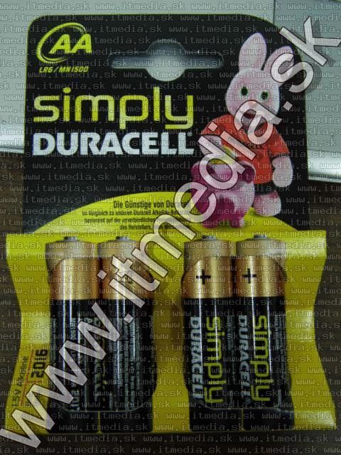 Image of Duracell Simple Alkaline Battery 4xAA LR06 (IT9459)