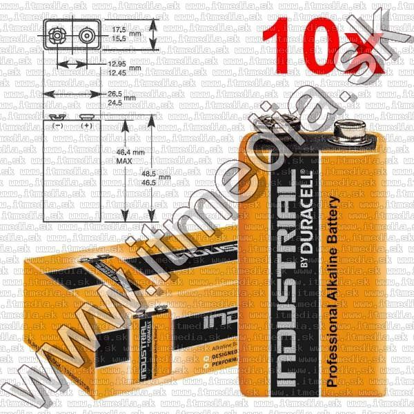 Image of Duracell INDUSTRIAL  6LR61 9V Tartós alkaline elem 10db (IT11028)