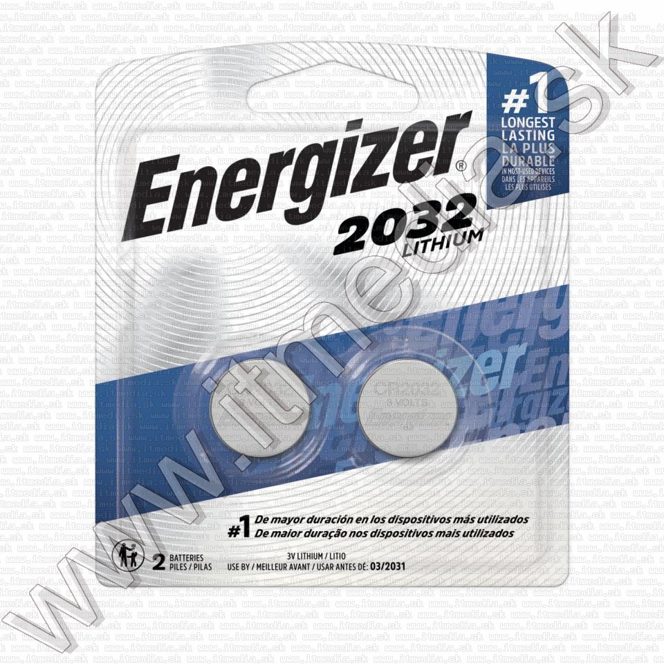 Image of Energizer Button Battery CR2032 *Lithium* 2-blister (IT14828)