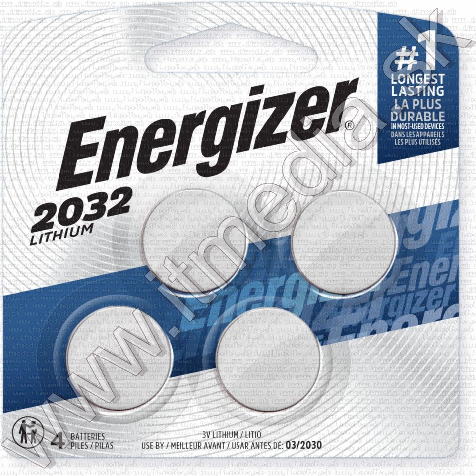 Image of Energizer Button Battery CR2032 *Lithium* 4-blister (IT14829)