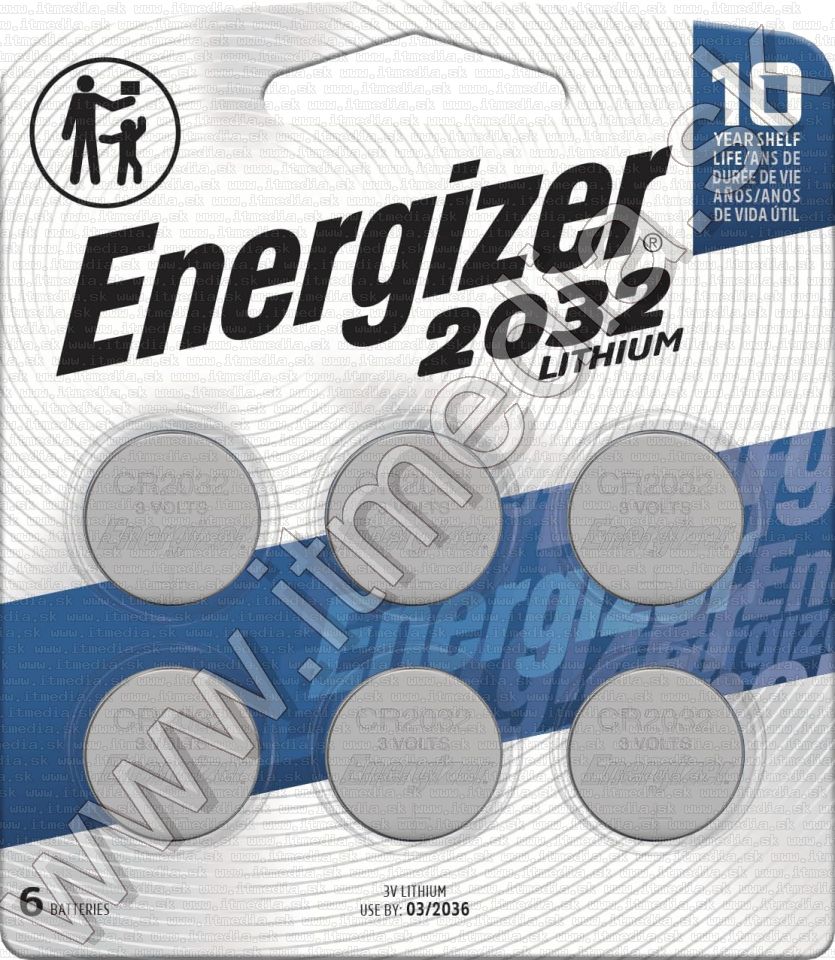 Image of Energizer Button Battery CR2032 *Lithium* 6-blister (IT14830)