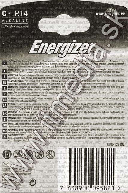 Image of Energizer battery alkaline 2xC (LR14) (IT4897)